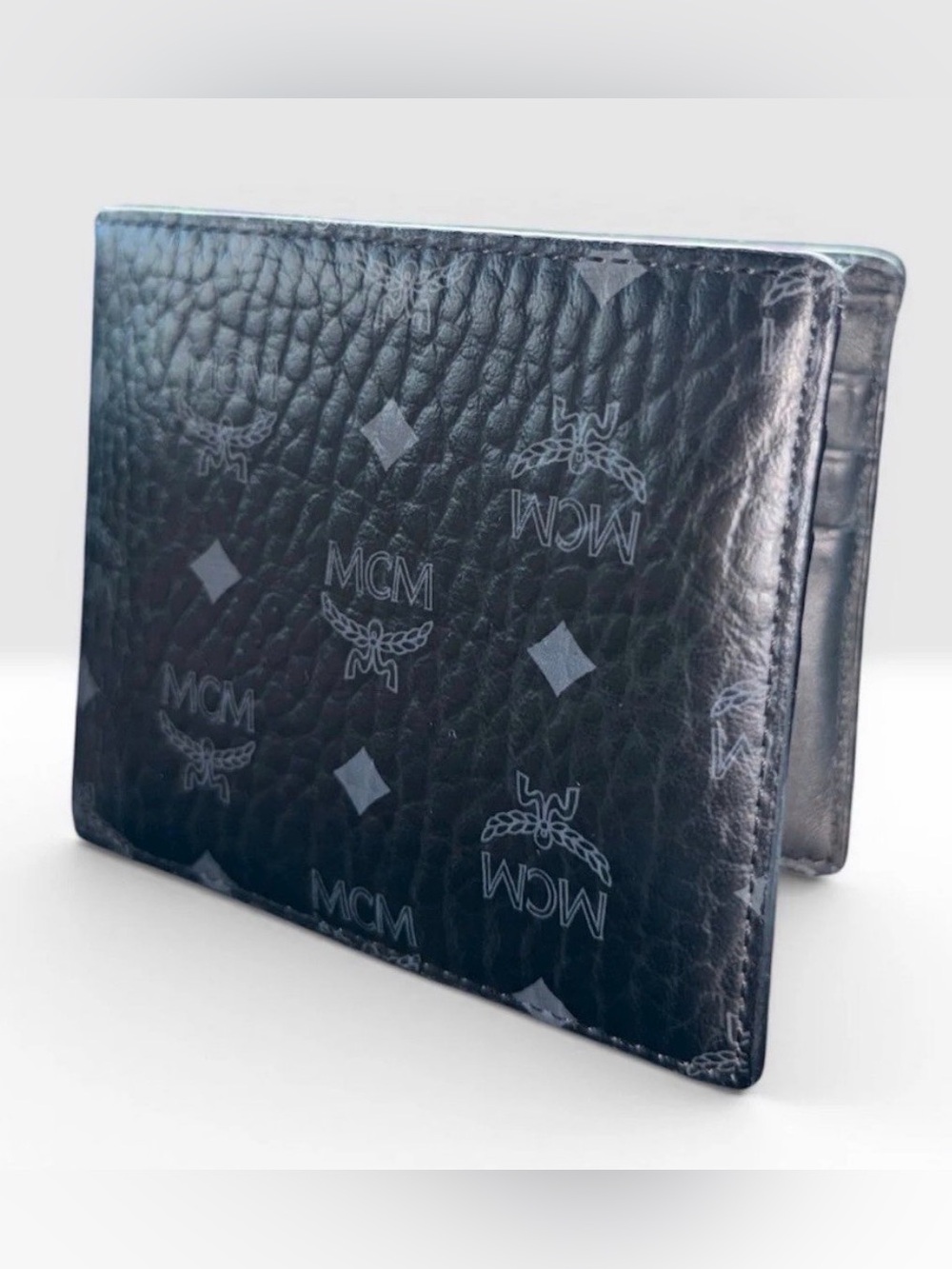 MCM Black Monogram Leather Wallet